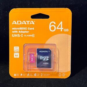 adata microsdxc card with adapter 64gb
